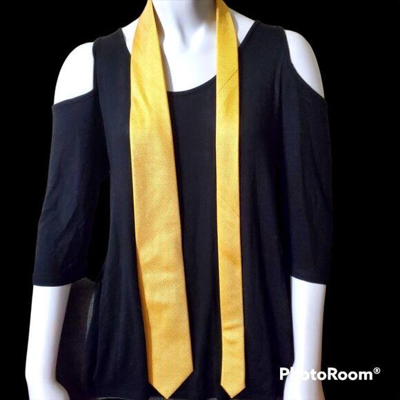 Michael Kors Yellow Silk Tie - Picture 1 of 5